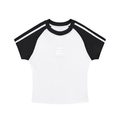 Contrast Stripes Bodycon Raglan  Sleeve T-Shirt
