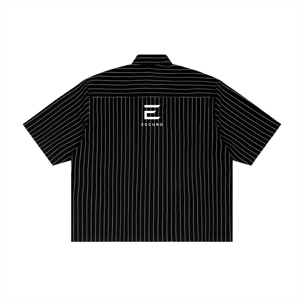 Unisex Striped Boxy Button-Up Shirt