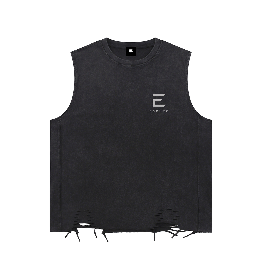 Snow Washed Raw-Hem Tank Top