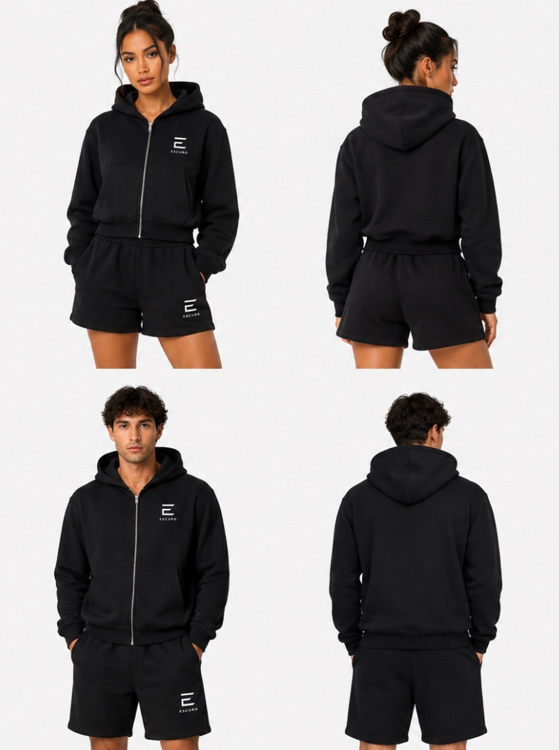 Fleece Zip-Up Boxy Hoodie